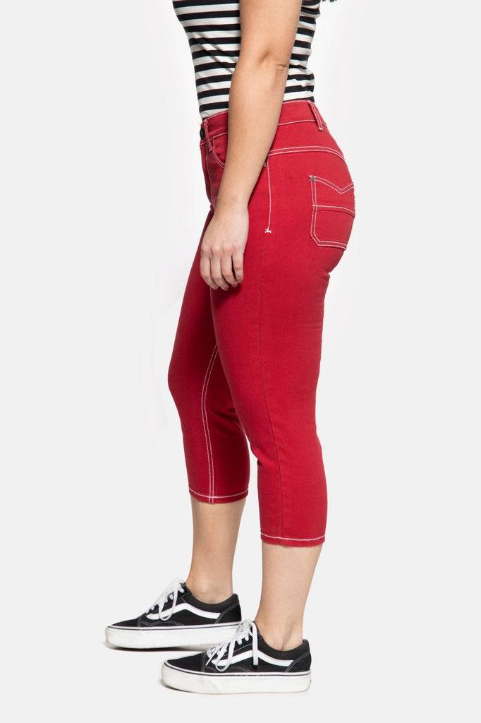 Queen Kerosin High Waist Slim Fit Capri Jeans «Betty»