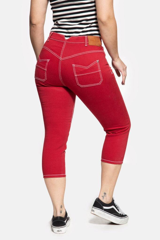 Queen Kerosin High Waist Slim Fit Capri Jeans «Betty»