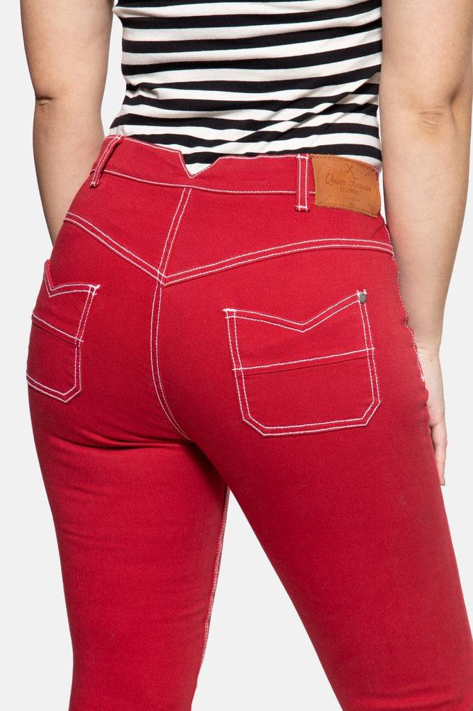Queen Kerosin High Waist Slim Fit Capri Jeans «Betty»