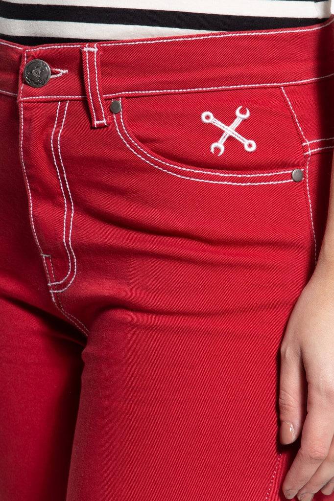 Queen Kerosin High Waist Slim Fit Capri Jeans «Betty»