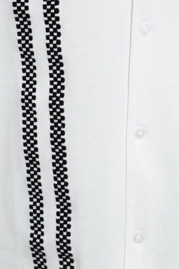 Queen Kerosin Kurzarm-Hemd Im Bowling Style Mit Kontrastkragen