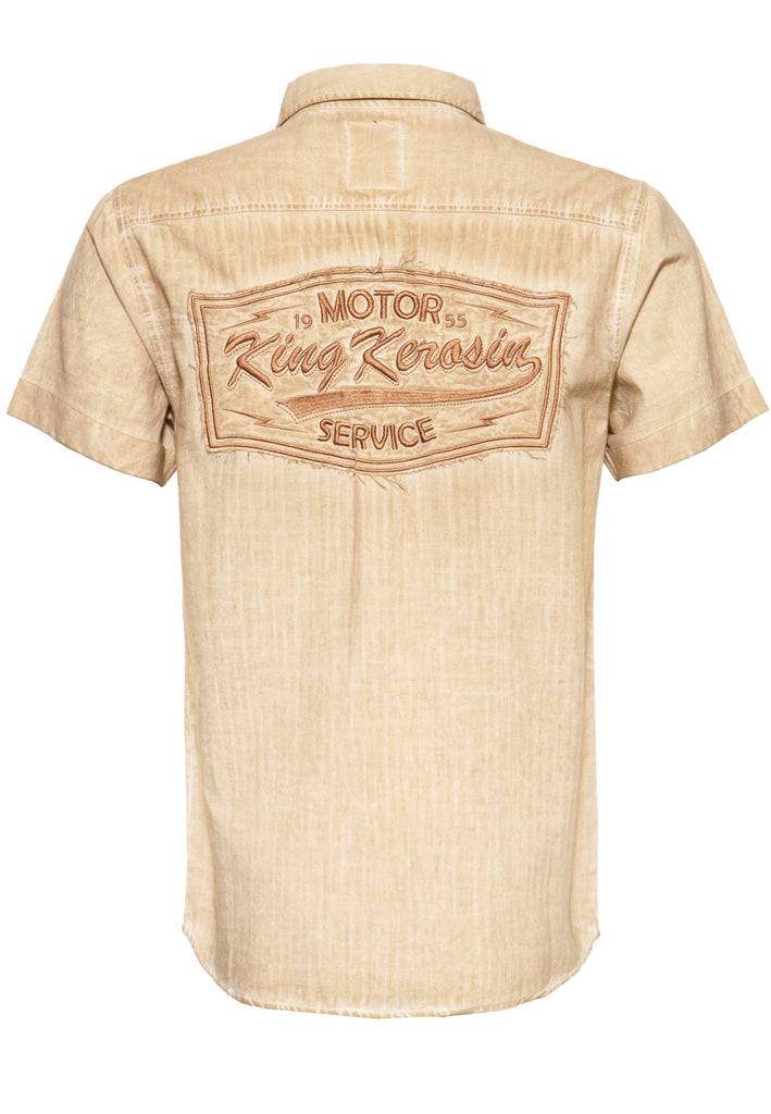 Queen Kerosin Kurzarm-Hemd Im Workwear-Style «Motor Service»