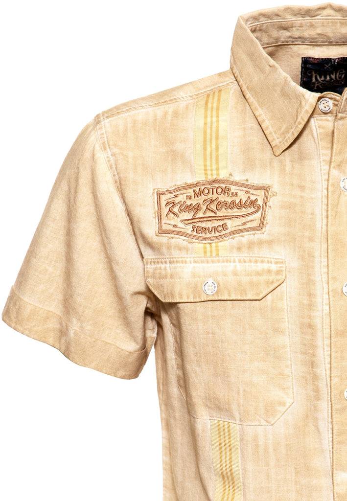 Queen Kerosin Kurzarm-Hemd Im Workwear-Style «Motor Service»