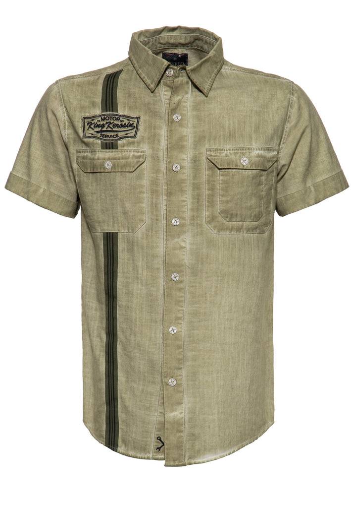 Queen Kerosin Kurzarm-Hemd Im Workwear-Style «Motor Service»