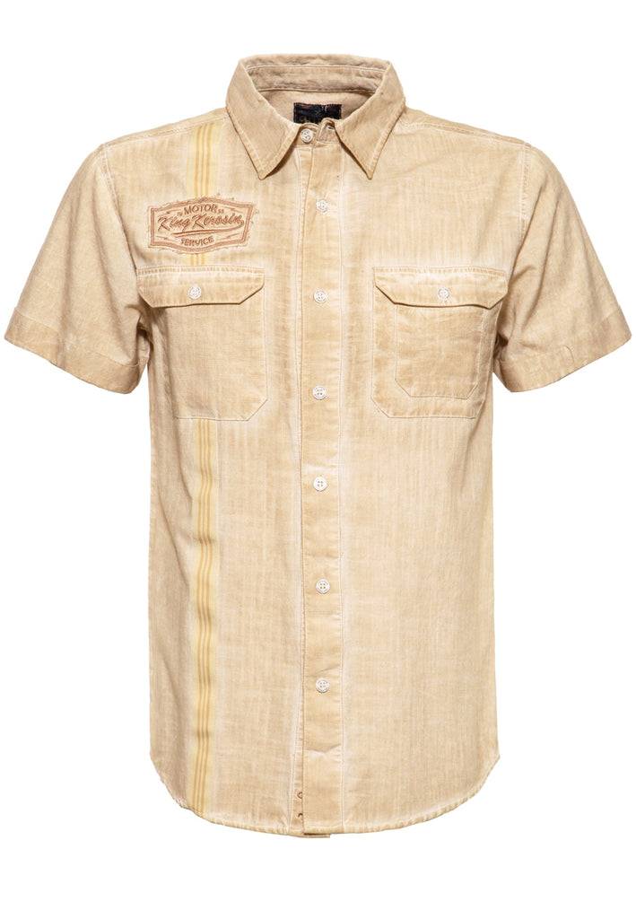 Queen Kerosin Kurzarm-Hemd im Workwear-Style «Motor Service»