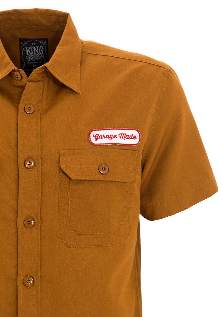 Queen Kerosin Kurzarmhemd Mit Rückenstickerei «Speedway Kings»