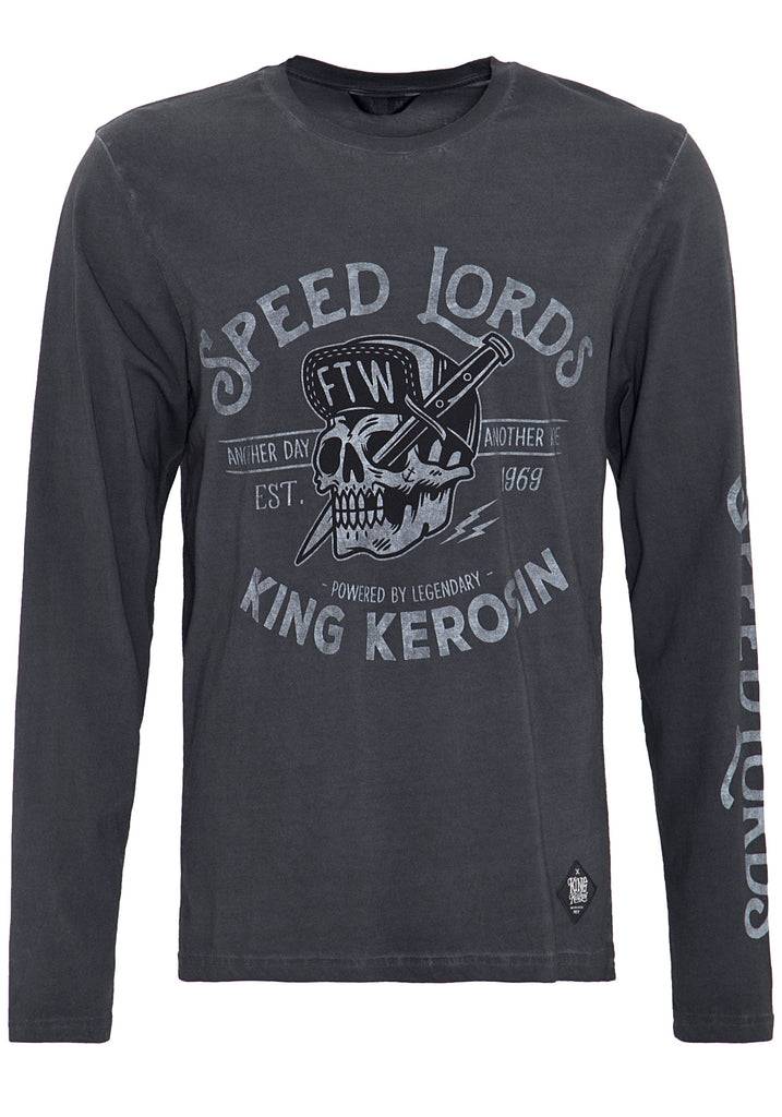 Queen Kerosin Langarm Shirt Mit Front- Und Ärmeldruck «Speed Lords»