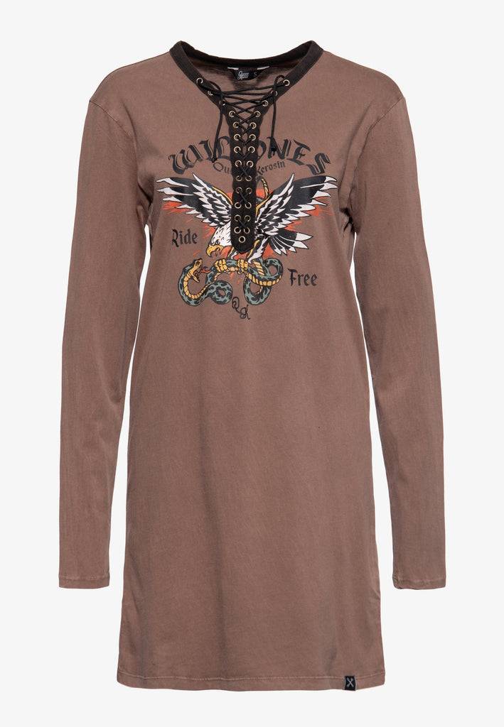 Queen Kerosin Loose Fit Longshirt «Wild Ones Ride Free»