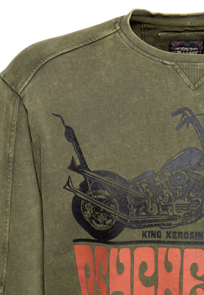 Queen Kerosin Pullover Acid Washed «Psychedelic Custom Chopper»