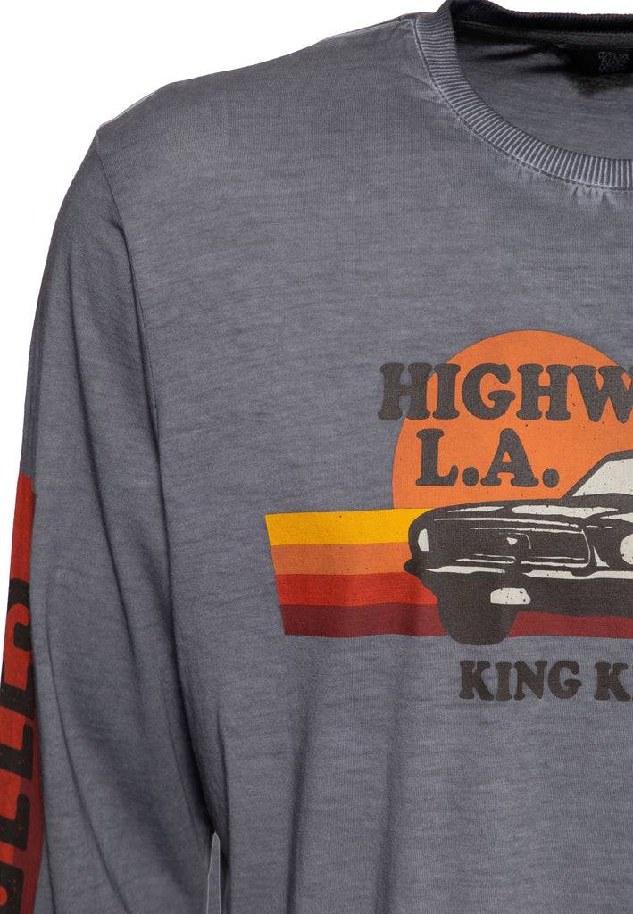 Queen Kerosin Acid Wash Longsleeve «Highway To LA»