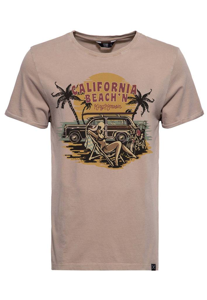 Queen Kerosin Acid Wash T-Shirt «California Beach'n»