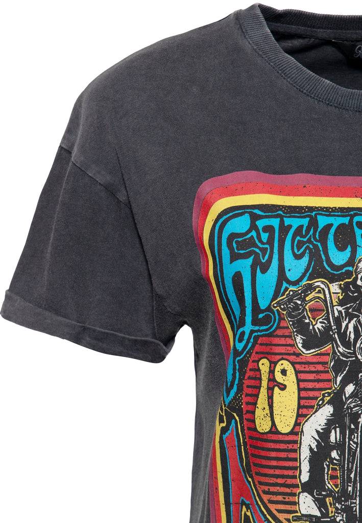 Queen Kerosin Acid Wash T-Shirt «Hit The Road Queen»