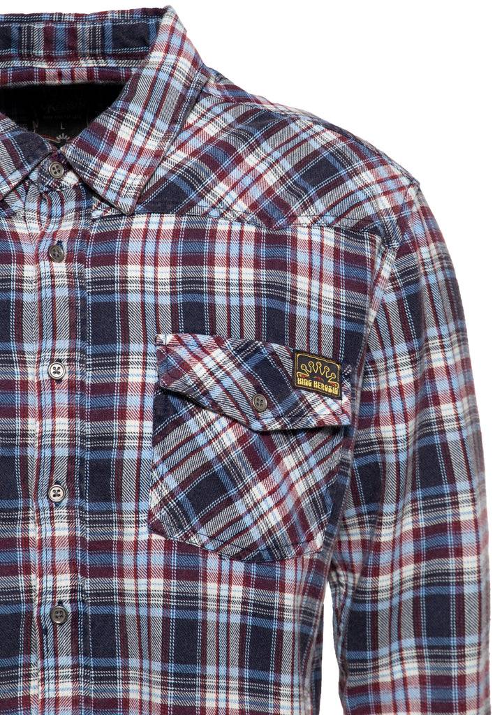 Queen Kerosin Acid Washed Karohemd