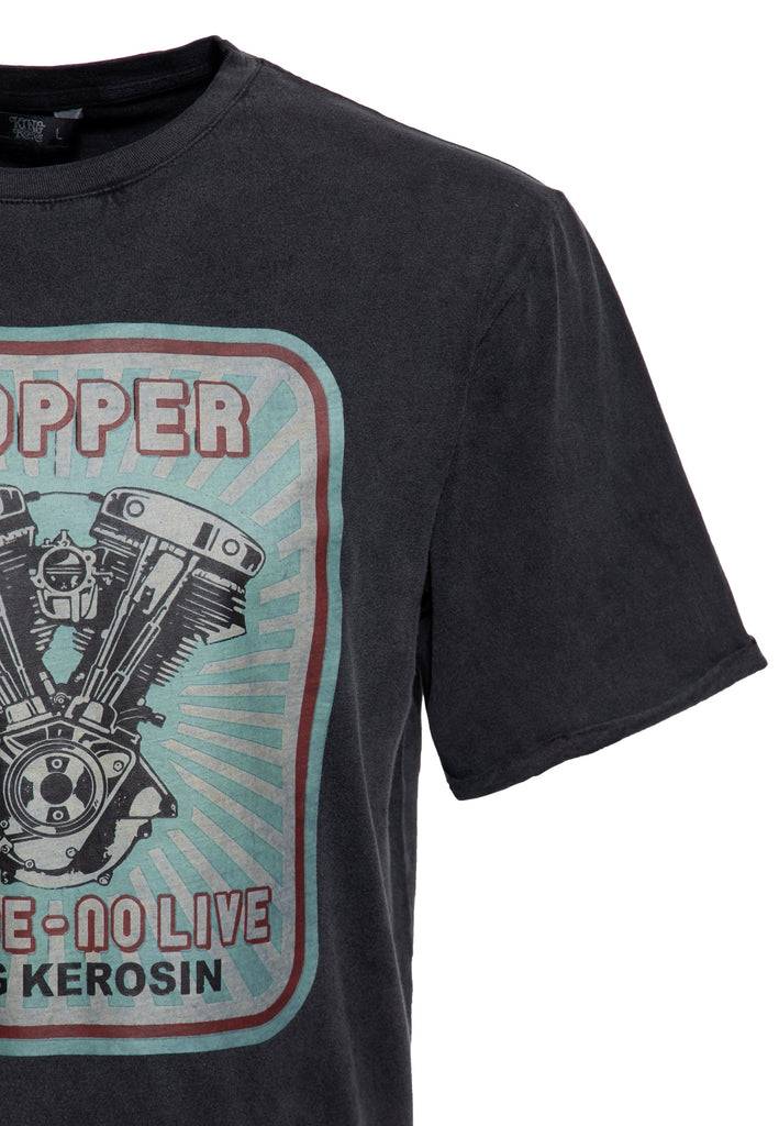 Queen Kerosin Acid-Washed T-Shirt «No Ride No Life»