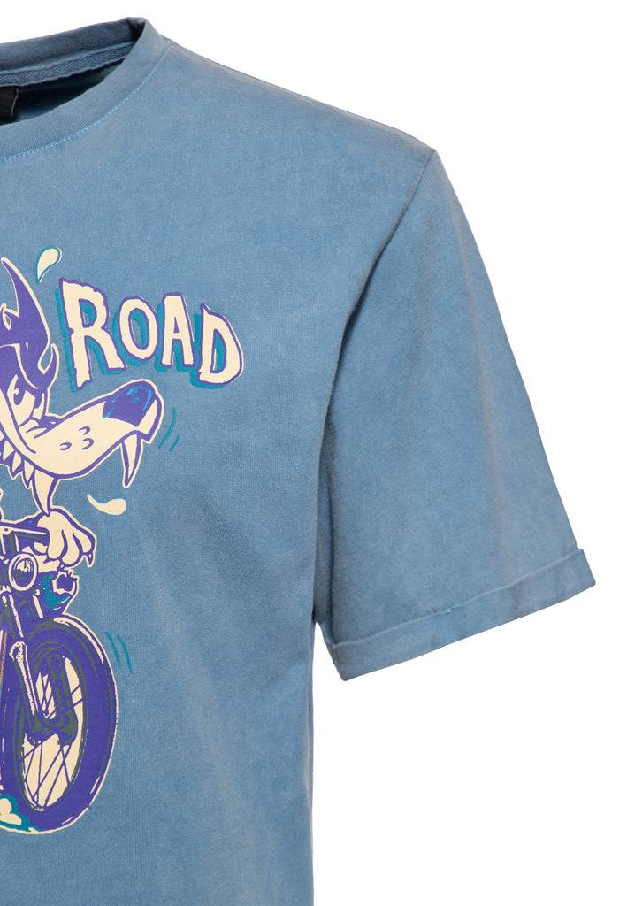 Queen Kerosin Acid-Washed T-Shirt «Split The Road»