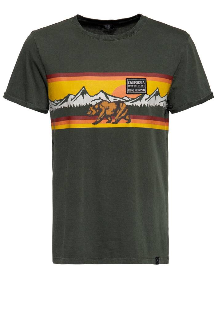 Queen Kerosin Acidwash T-Shirt «CA Bear»