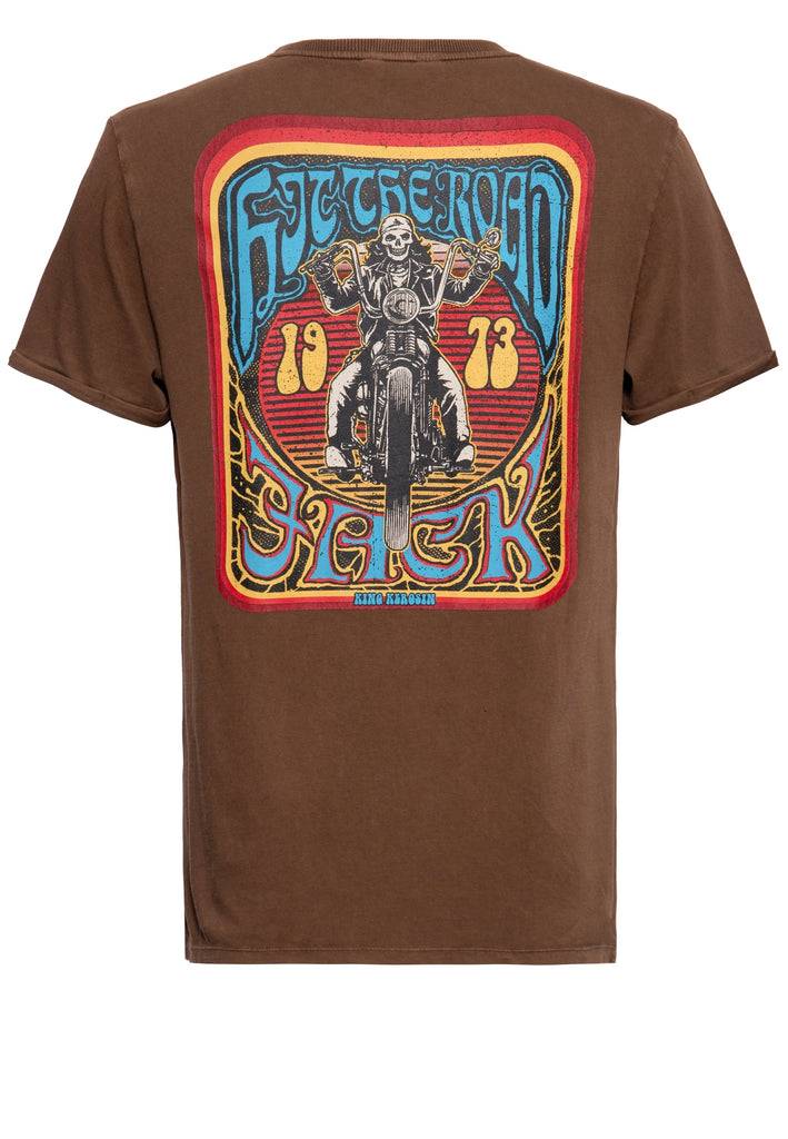 Queen Kerosin Acidwash T-Shirt «Hit The Road Jack»