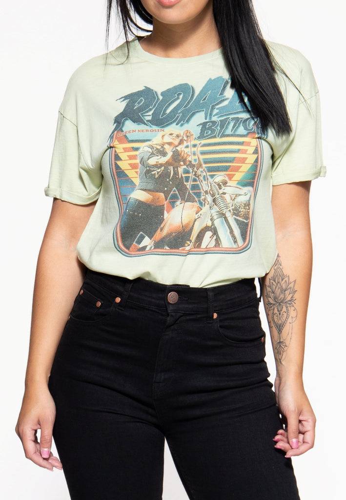 Queen Kerosin Acidwash T-Shirt «Road Queen»