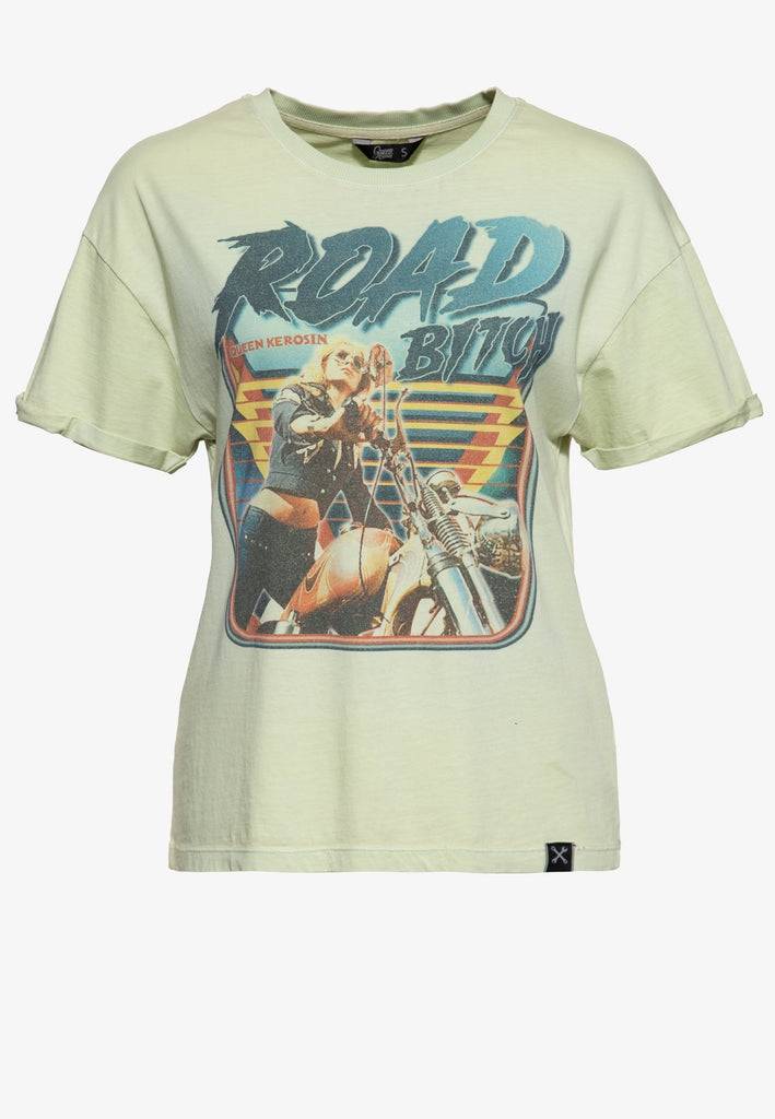 Queen Kerosin Acidwash T-Shirt «Road Queen»