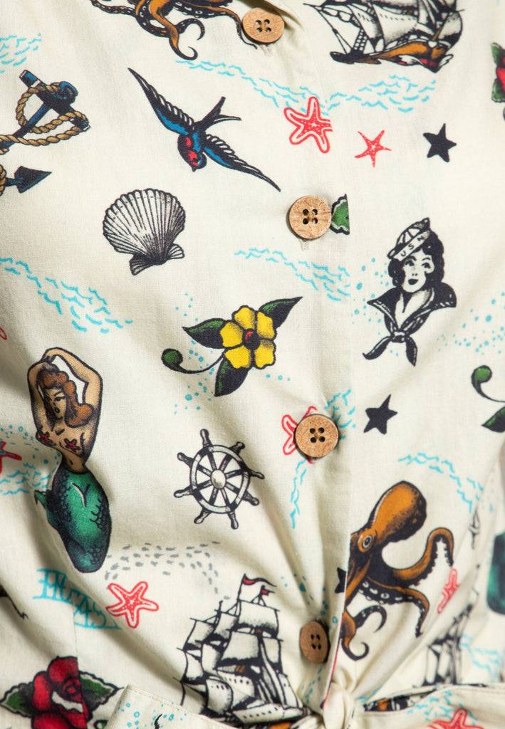 Queen Kerosin Ärmellose Bluse «organic Cotton»