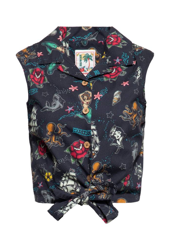 Queen Kerosin Ärmellose Bluse «organic Cotton»