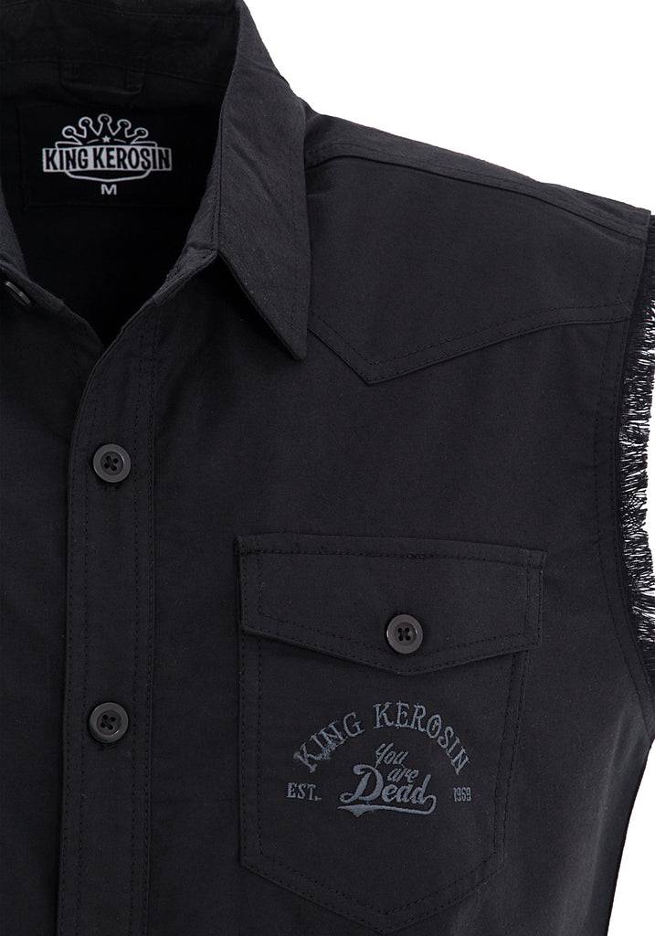 Queen Kerosin Ärmelloses Hemd Mit Stickerei