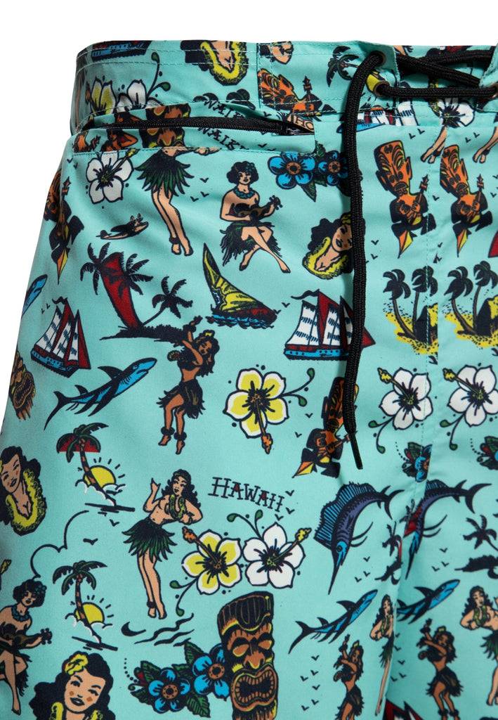 Queen Kerosin Badeshorts «Hawaii»