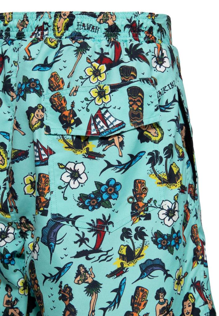 Queen Kerosin Badeshorts «Hawaii»