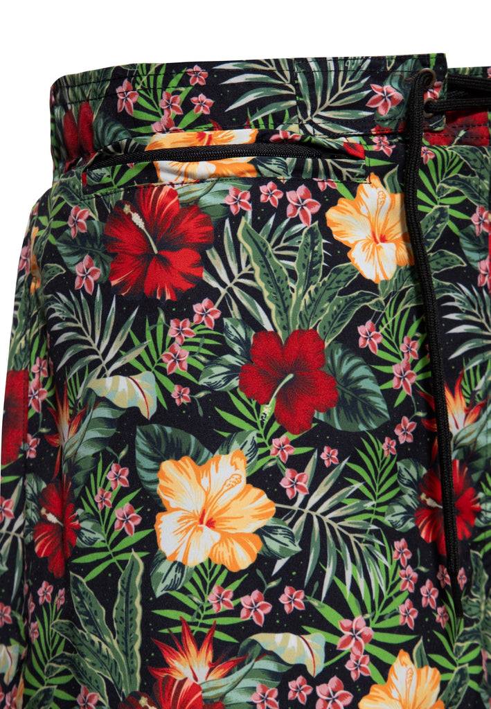 Queen Kerosin Badeshorts «Hibiscus»