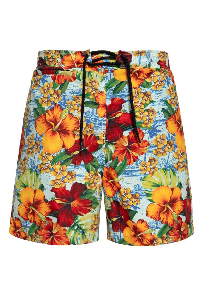 Queen Kerosin Badeshorts «Hibiscus»