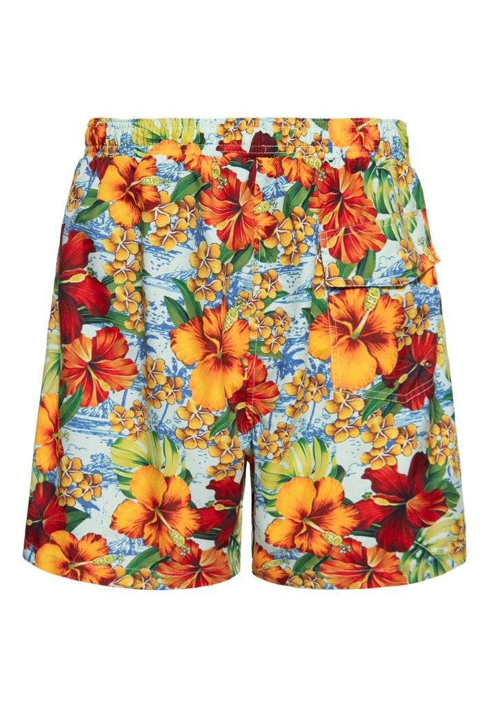 Queen Kerosin Badeshorts «Hibiscus»
