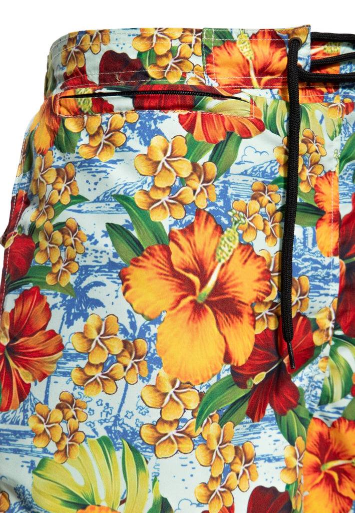 Queen Kerosin Badeshorts «Hibiscus»