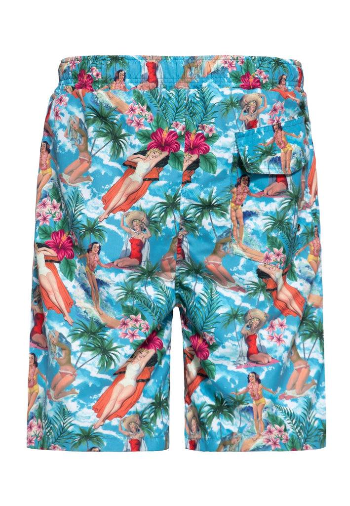 Queen Kerosin Badeshorts «Tropical Hawaiian»