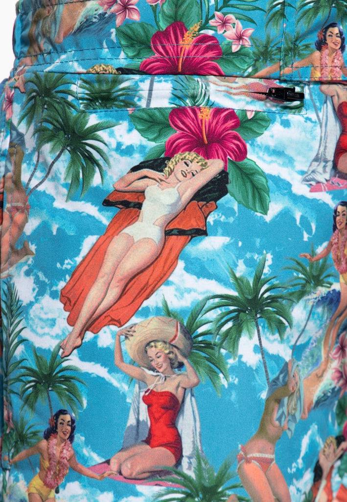 Queen Kerosin Badeshorts «Tropical Hawaiian»