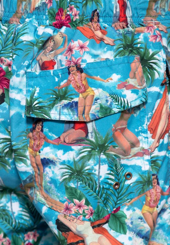 Queen Kerosin Badeshorts «Tropical Hawaiian»