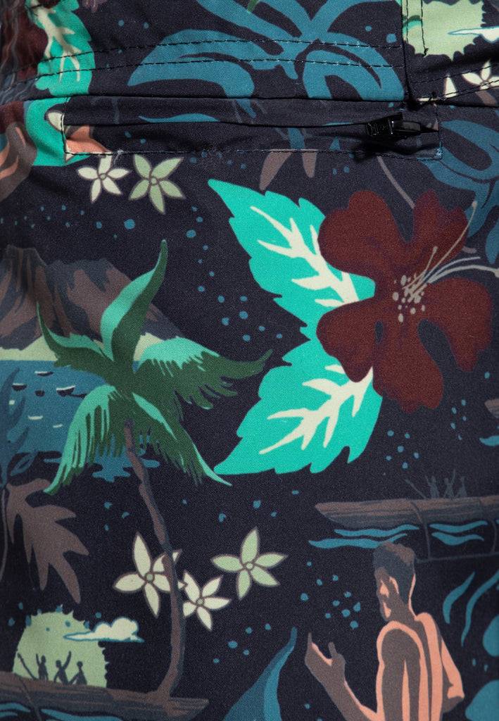 Queen Kerosin Badeshorts «Tropical Hulla Hou»