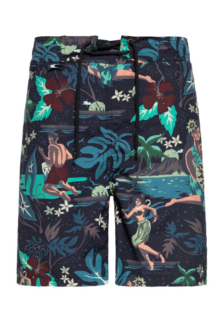 Queen Kerosin Badeshorts «Tropical Hulla Hou»