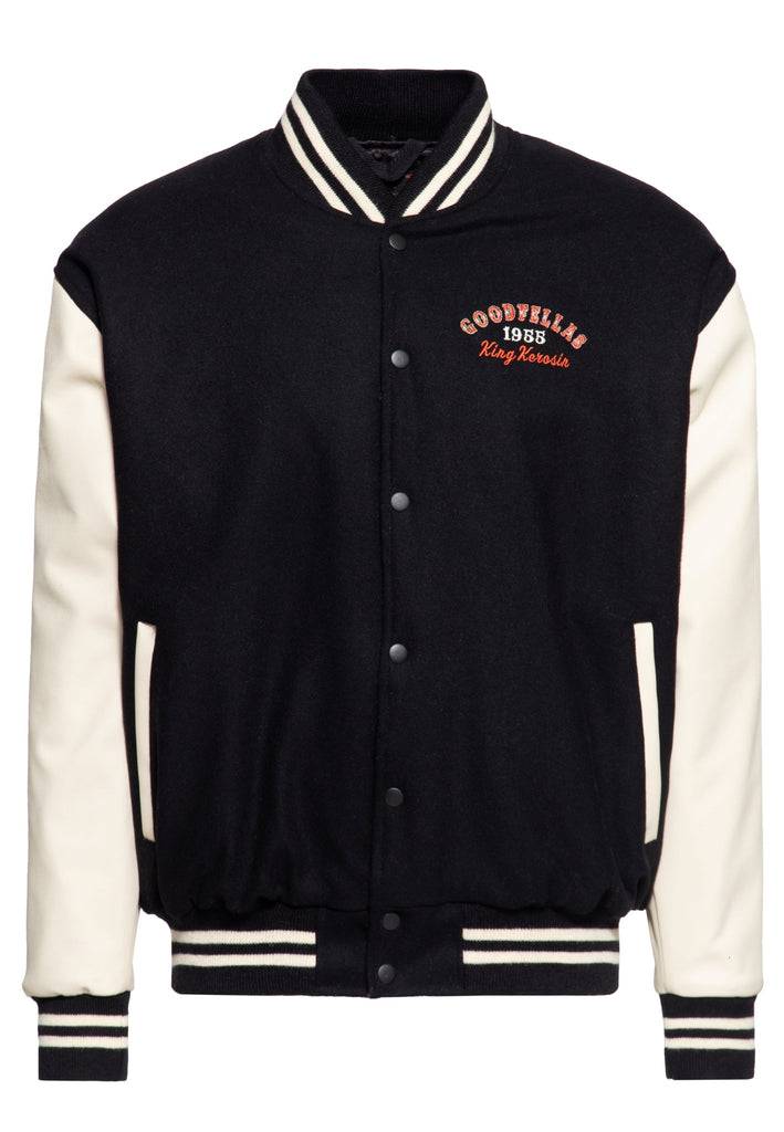 Queen Kerosin Baseball Leder Jacke «Goodfellas Beer»