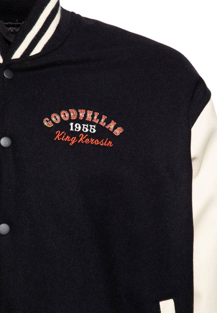 Queen Kerosin Baseball Leder Jacke «Goodfellas Beer»