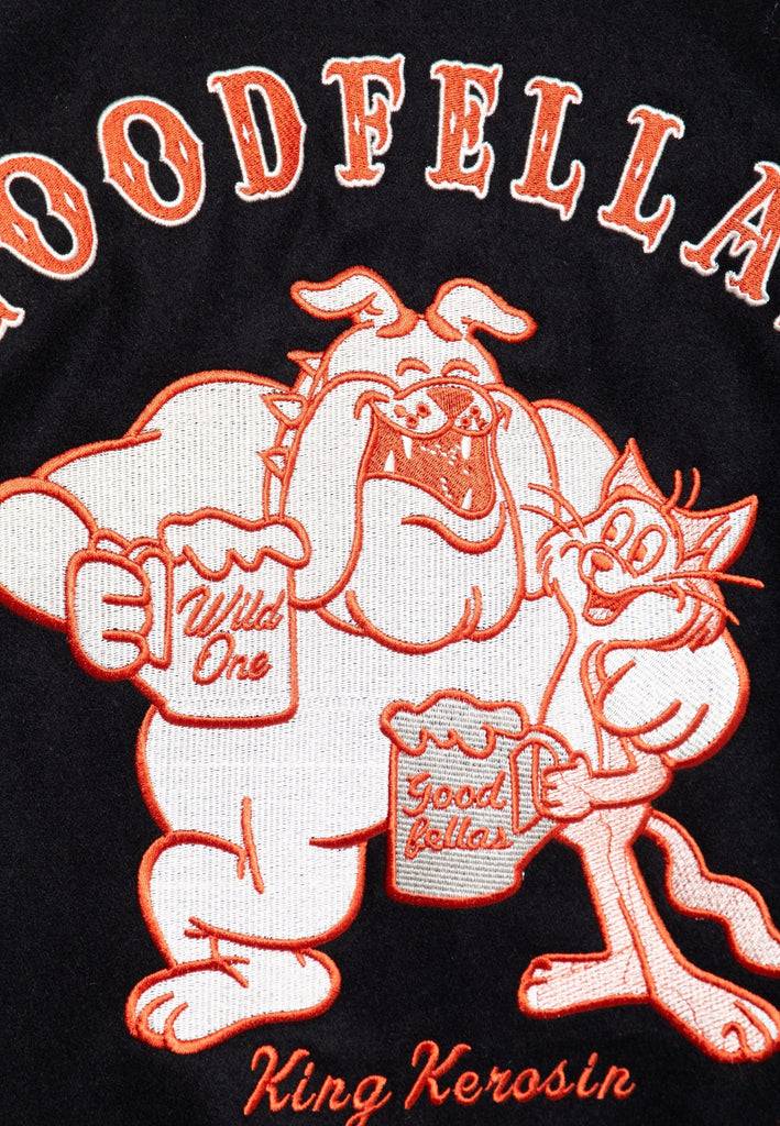 Queen Kerosin Baseball Leder Jacke «Goodfellas Beer»