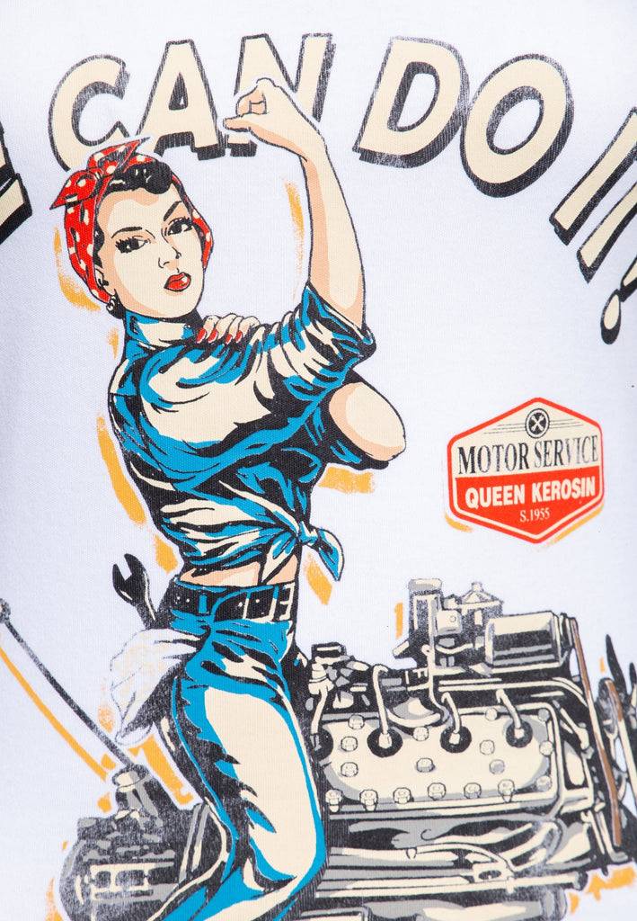 Queen Kerosin Basic Langarmshirt «We Can Do It»