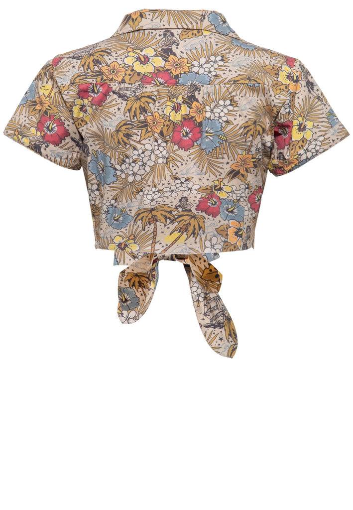 Queen Kerosin Bluse Mit Hawaiianischem Muster