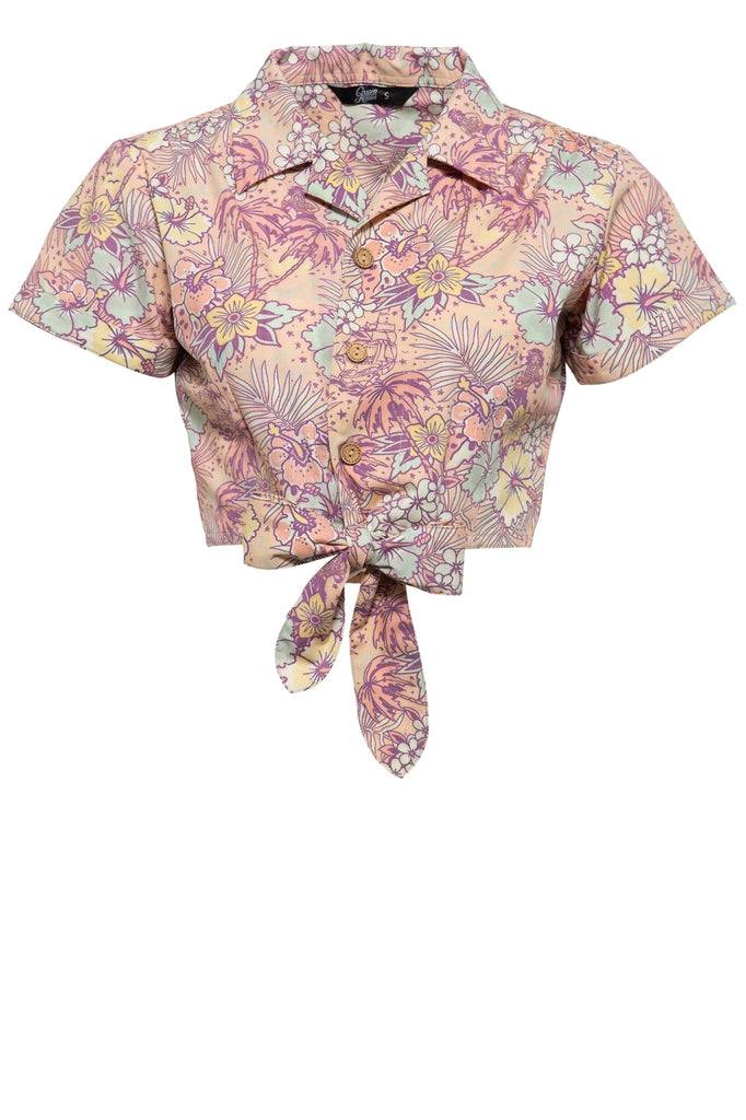 Queen Kerosin Bluse Mit Hawaiianischem Muster
