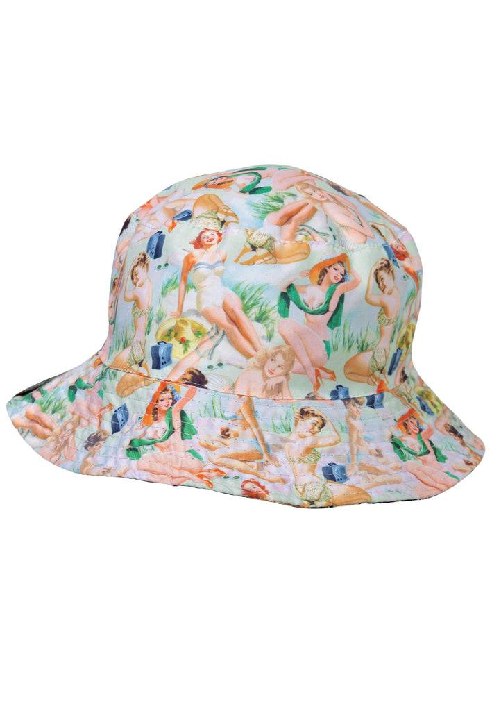 Queen Kerosin Bucket Hat «Floral & Pin-Ups»