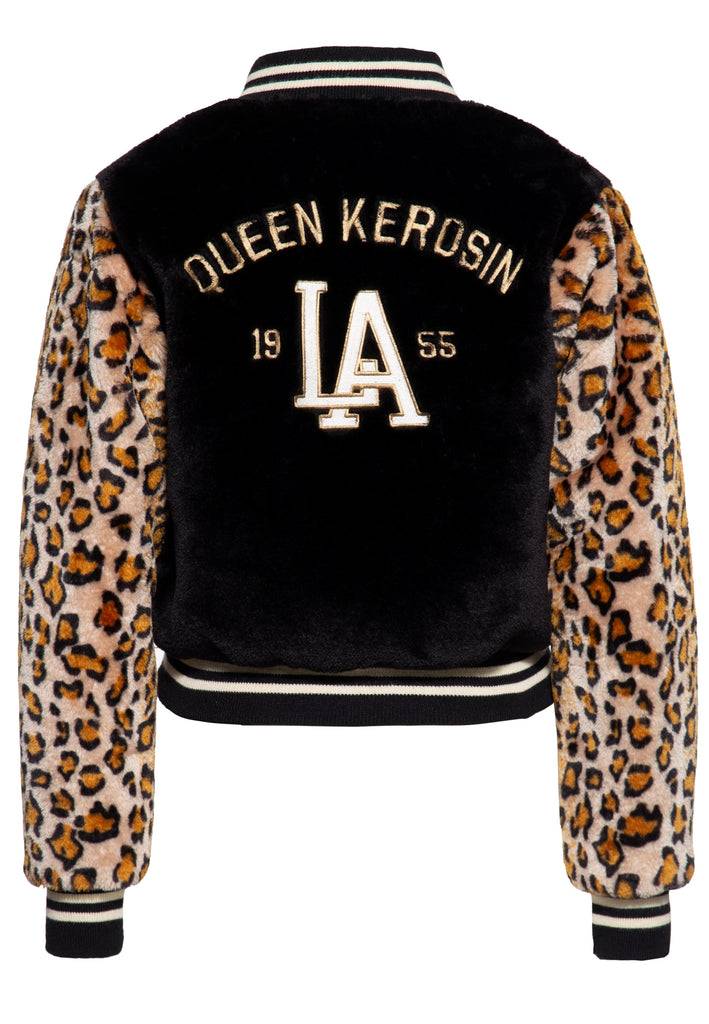 Queen Kerosin College Fake-Fur-Jacke «L.A. 55»