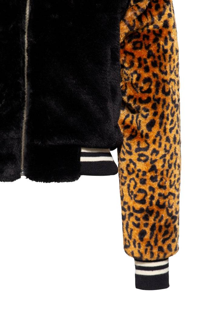 Queen Kerosin College Fake-Fur-Jacke «L.A. 55»