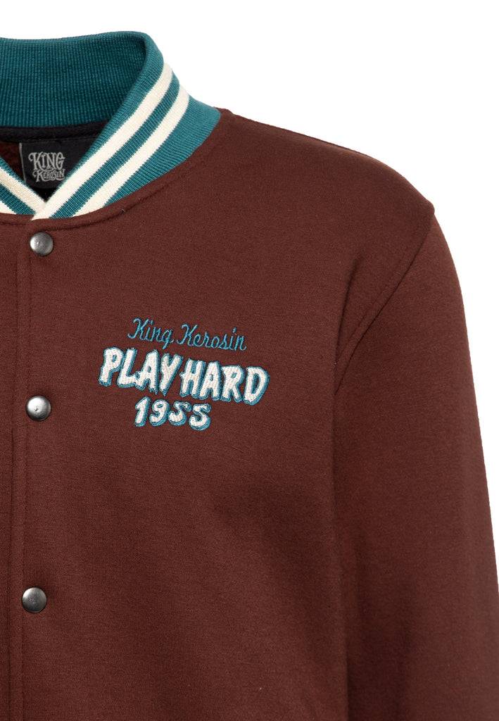 Queen Kerosin College Sweat Jacke «Play Hard»