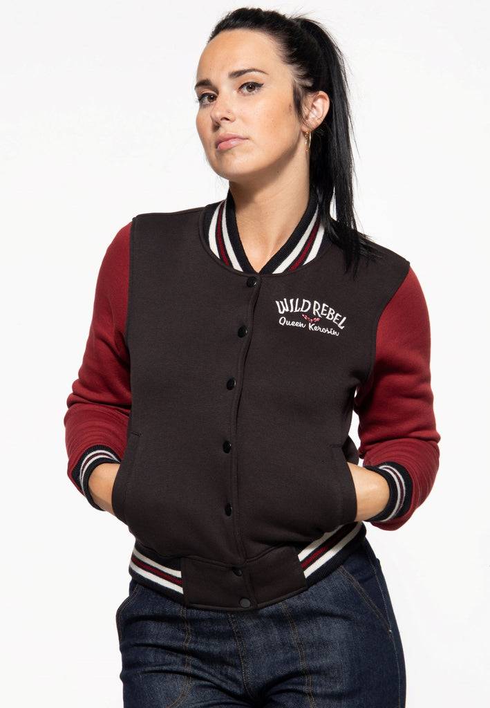 Queen Kerosin College Sweatjacke «Wild Rebel»