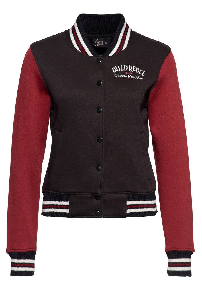 Queen Kerosin College Sweatjacke «Wild Rebel»
