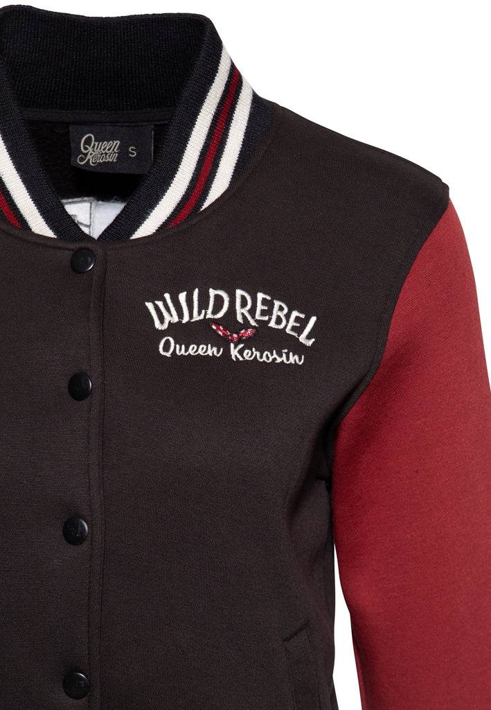 Queen Kerosin College Sweatjacke «Wild Rebel»